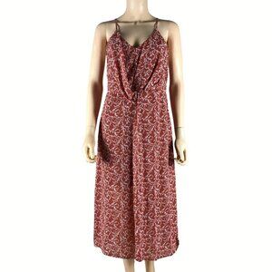 BLU PEPPER Rustic Floral Print Chiffon Midi Dress SMALL